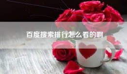 百度搜索排行怎么看的啊