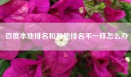 百度本地排名和异地排名不一样怎么办