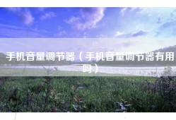 手机音量调节器（手机音量调节器有用吗）