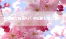 手机银行要钱吗（手机银行要交费吗）