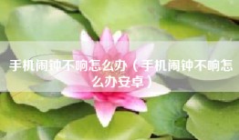 手机闹钟不响怎么办（手机闹钟不响怎么办安卓）