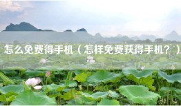 怎么免费得手机（怎样免费获得手机？）