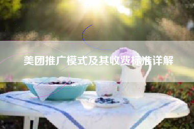 美团推广模式及其收费标准详解