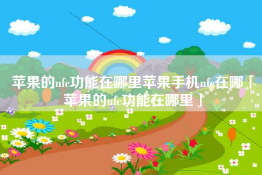 苹果的nfc功能在哪里苹果手机nfc在哪「苹果的nfc功能在哪里」