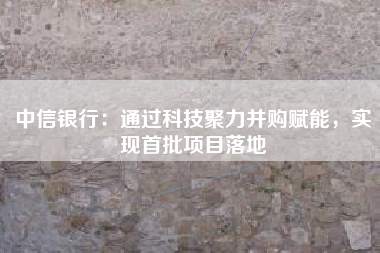中信银行：通过科技聚力并购赋能，实现首批项目落地